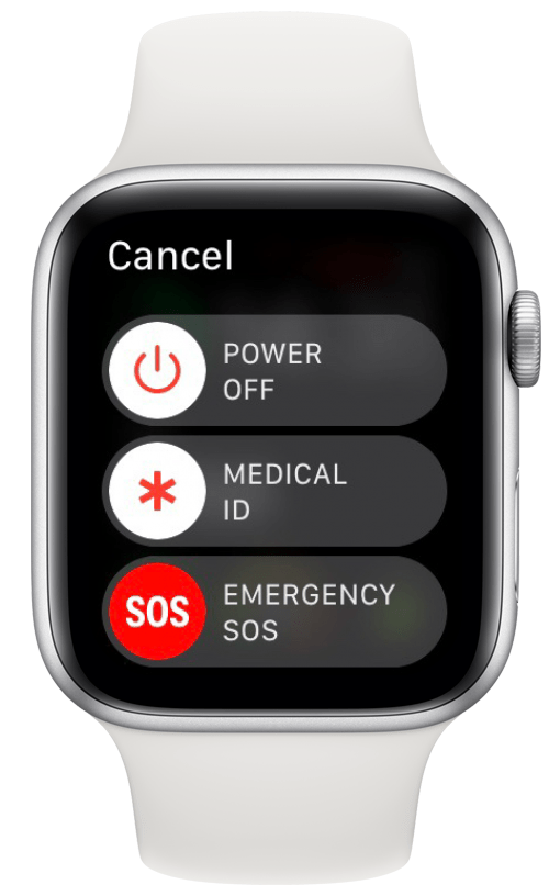 Un menu apparaîtra avec deux ou trois options en fonction de ce que vous avez configuré sur votre Apple Watch. 