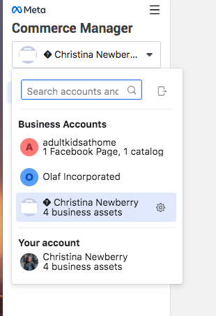 Naviguer sur Facebook Commerce Manager