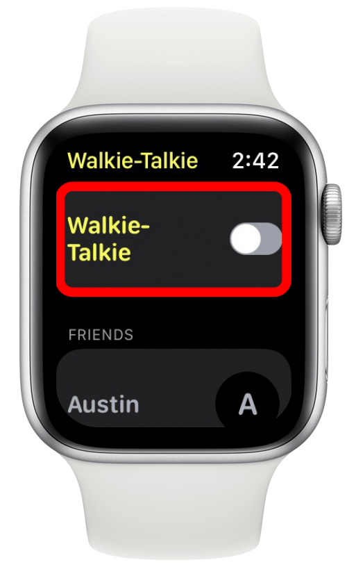 Une fois votre ami ajouté, appuyez sur la bascule pour activer ou désactiver le talkie-walkie.