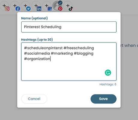 Créer des catégories de hashtag