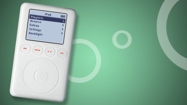 L'Apple iPod 3ème génération sur fond vert