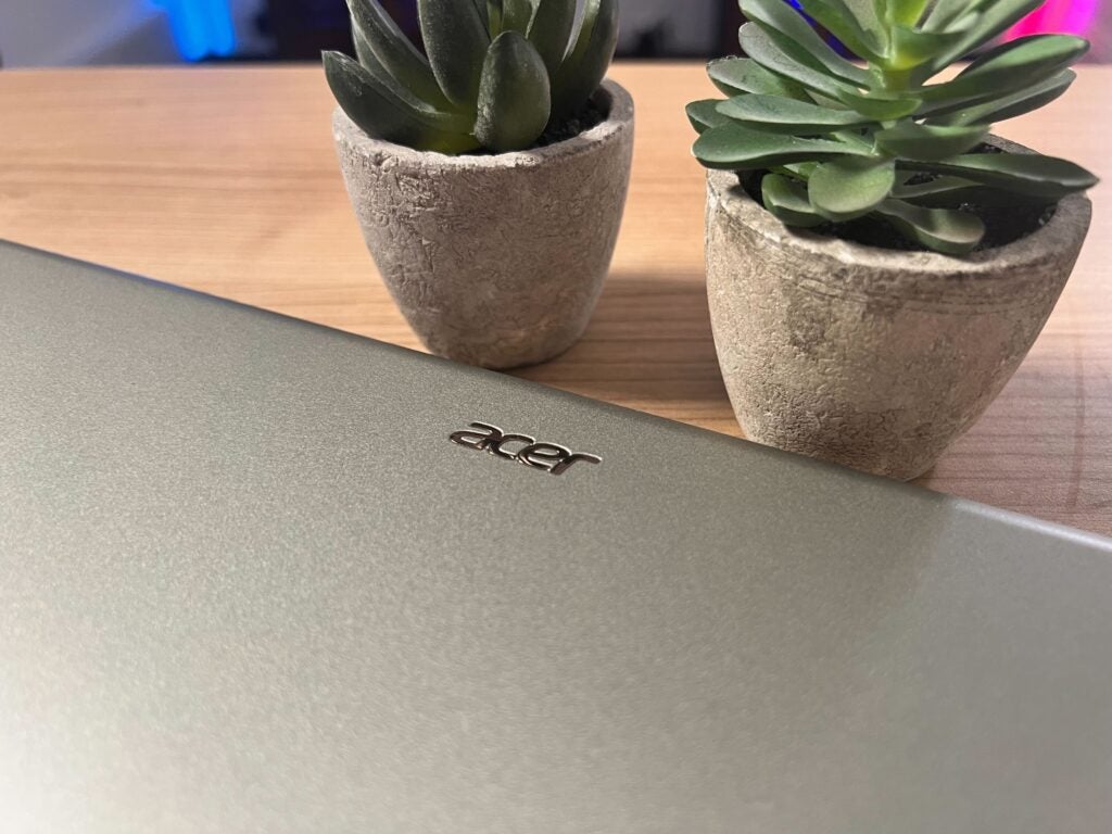 La marque Acer sur l'Acer spin 5
