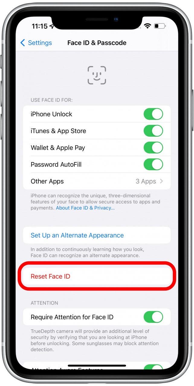 Réinitialiser Face ID sur votre iPhone