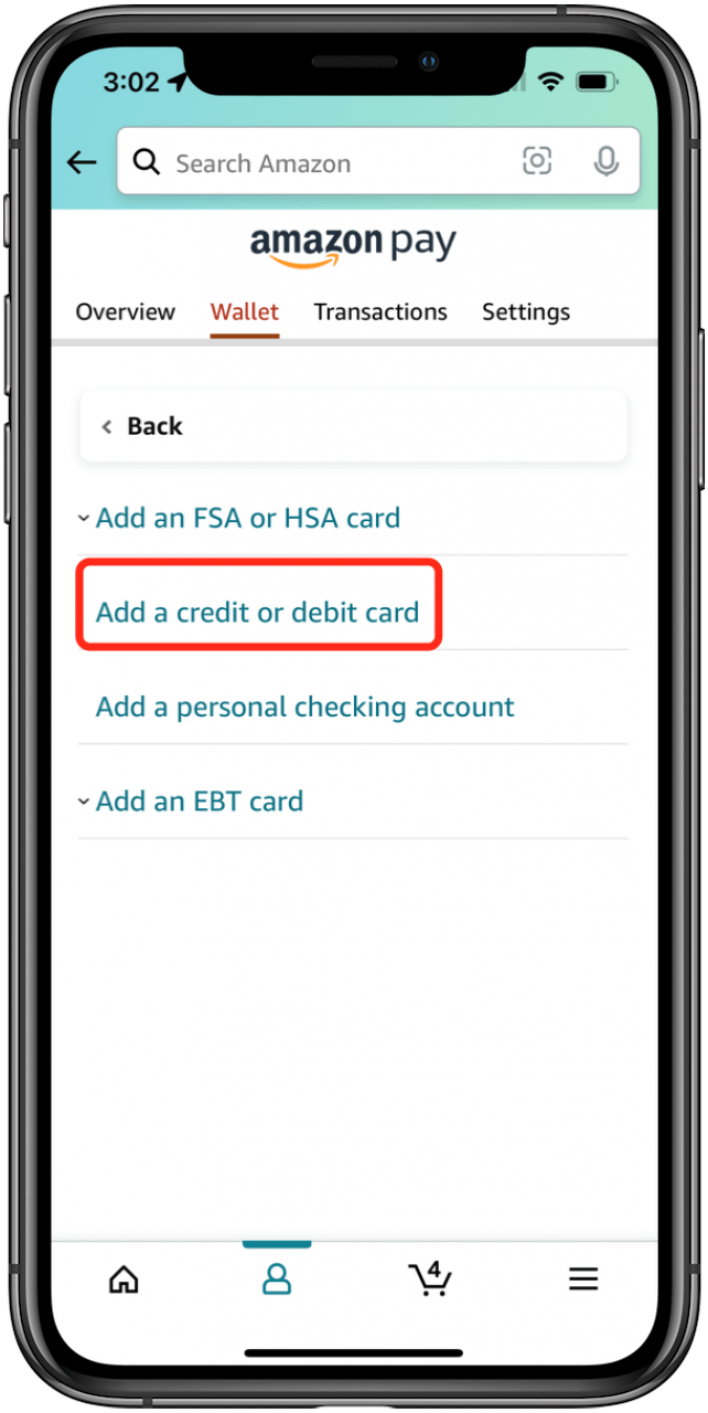 Amazon ajouter une carte de crédit