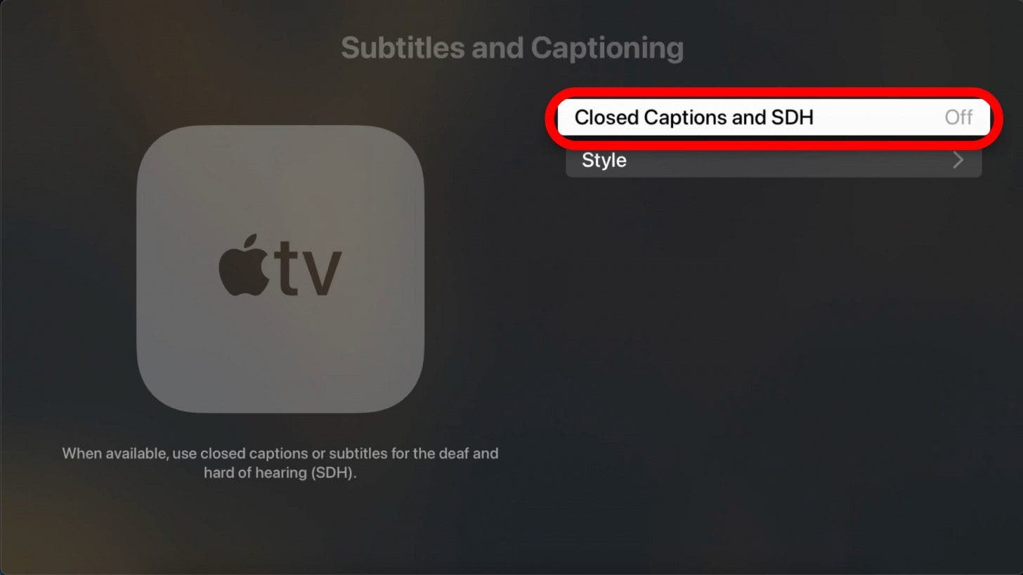 désactiver les sous-titres dans les applications sur apple tv