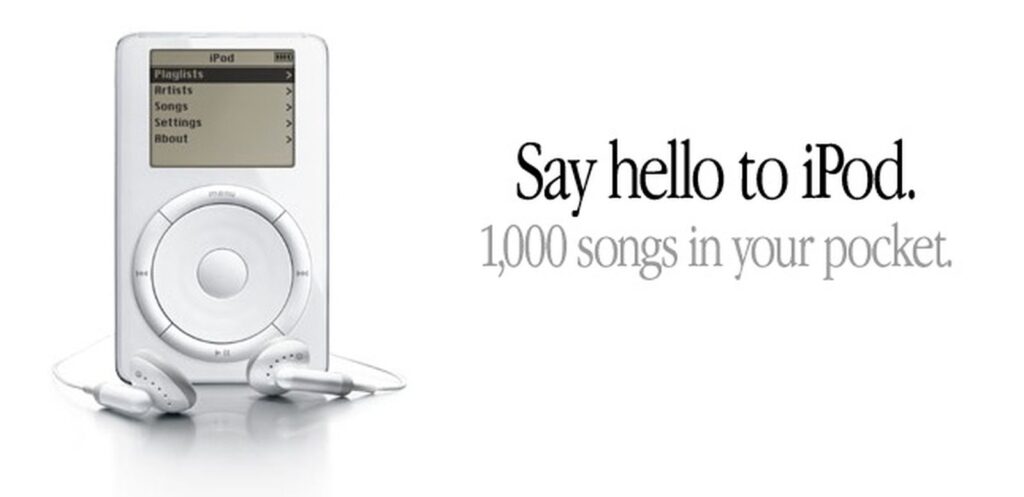 La toute première image promotionnelle Apple iPod avec slogan