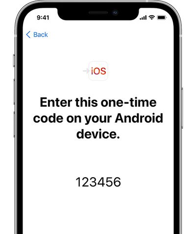 ios15 iphone12 pro passer du code iphone de configuration android