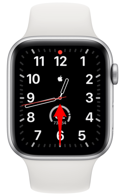 Sur votre Apple Watch, balayez vers le haut depuis le cadran de la montre pour afficher le centre de contrôle.