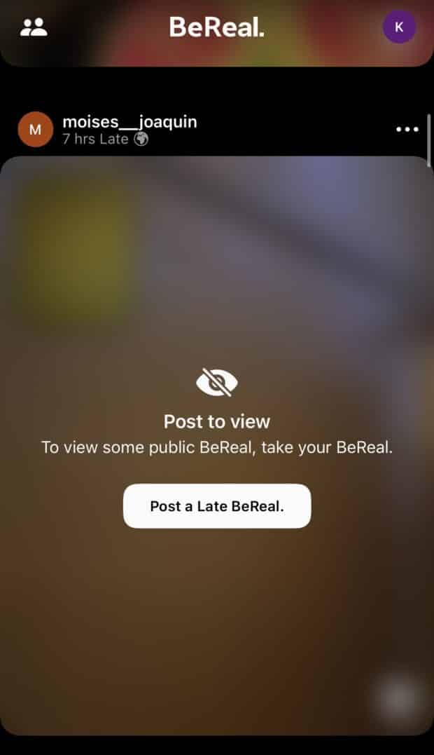 BeReal ne vous permet pas de voir des photos sans les publier