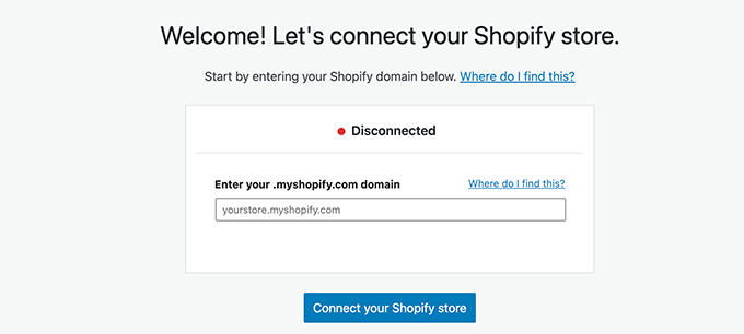 L'URL de votre boutique Shopify