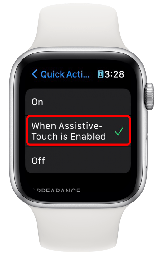 Sélectionnez Activé ou Lorsque Assistive-Touch est activé en fonction de vos préférences.