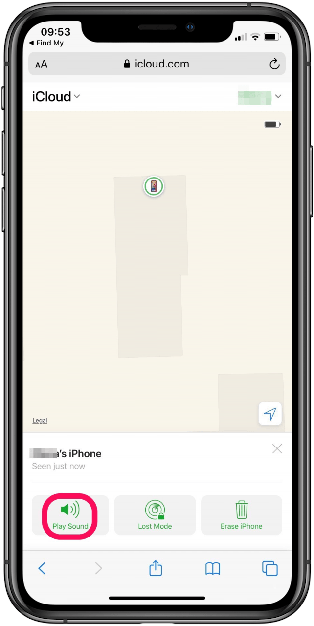 Utilisez Play Sound pour localiser un iPhone qui semble être à proximité