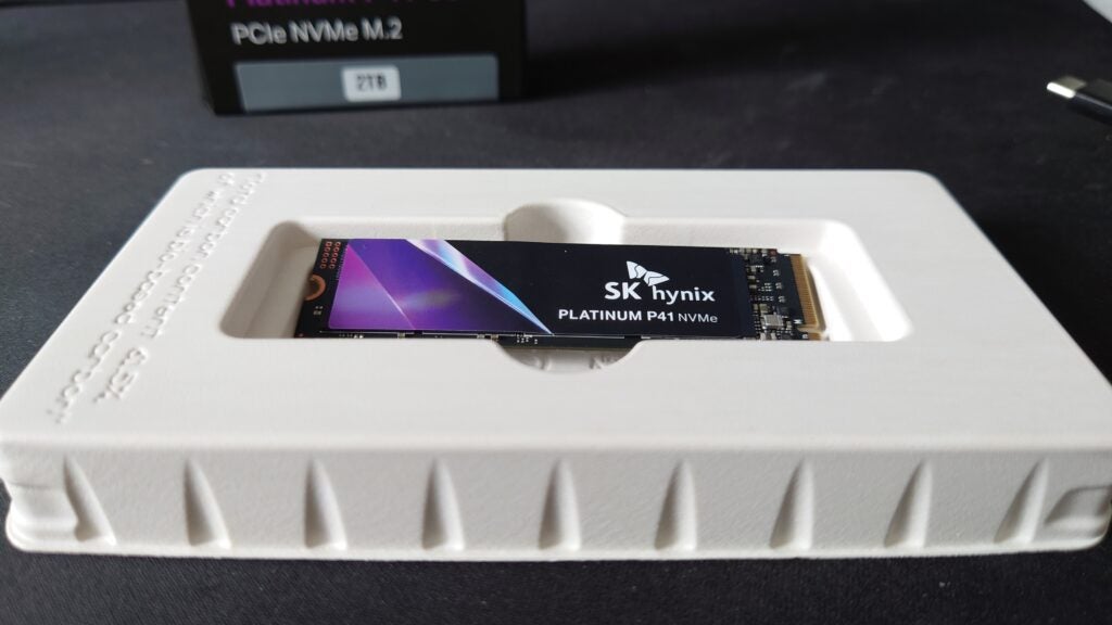 Le SSD SK Hynix Platinum P41 Gen 4.0 NVMe dans sa boite