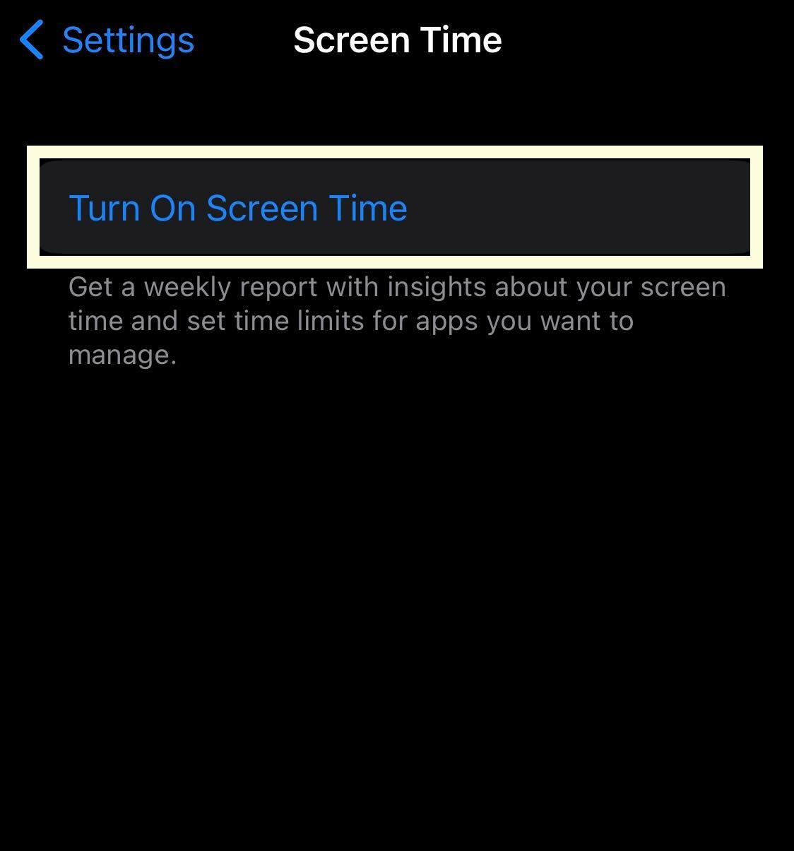 Activer le temps d'écran sur iPhone