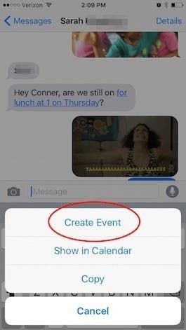 Comment ajouter un événement à l'application Calendrier à partir d'un message texte