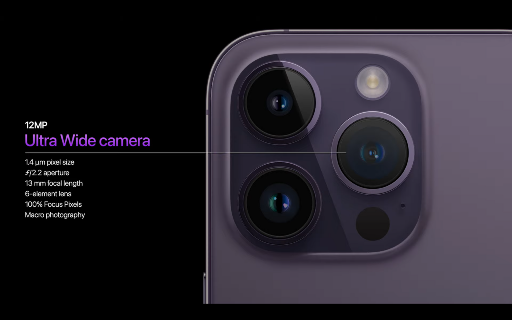 Configuration de la caméra iPhone 14 Pro