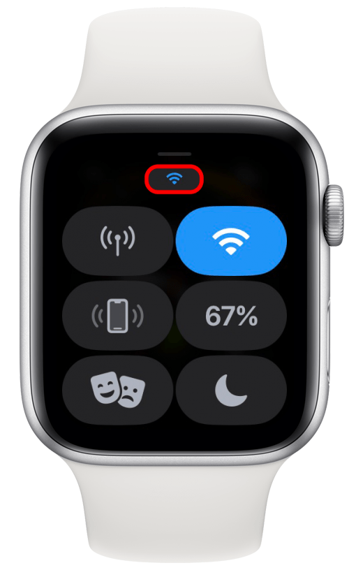 Si vous voyez le symbole Wi-Fi, votre montre est connectée au Wi-Fi mais pas votre iPhone.