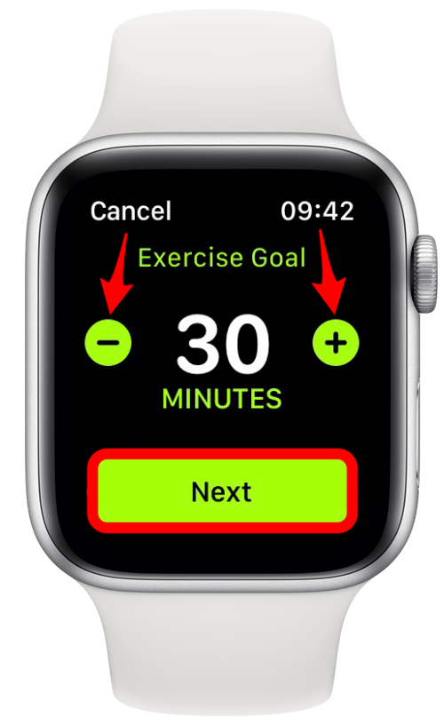 Ensuite, vous pouvez modifier votre objectif d'exercice - comment modifier mes objectifs de fitness sur Apple Watch