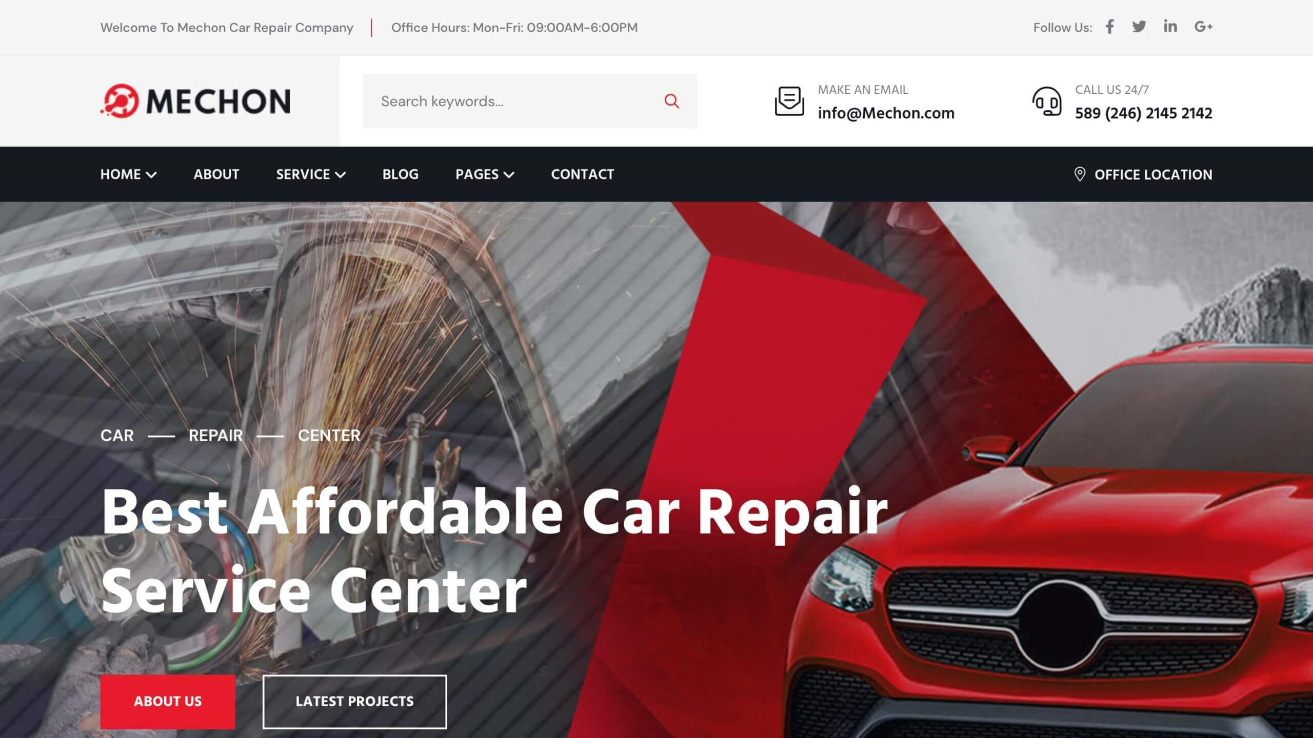 Mechon est l'un des meilleurs thèmes WordPress de réparation automobile.