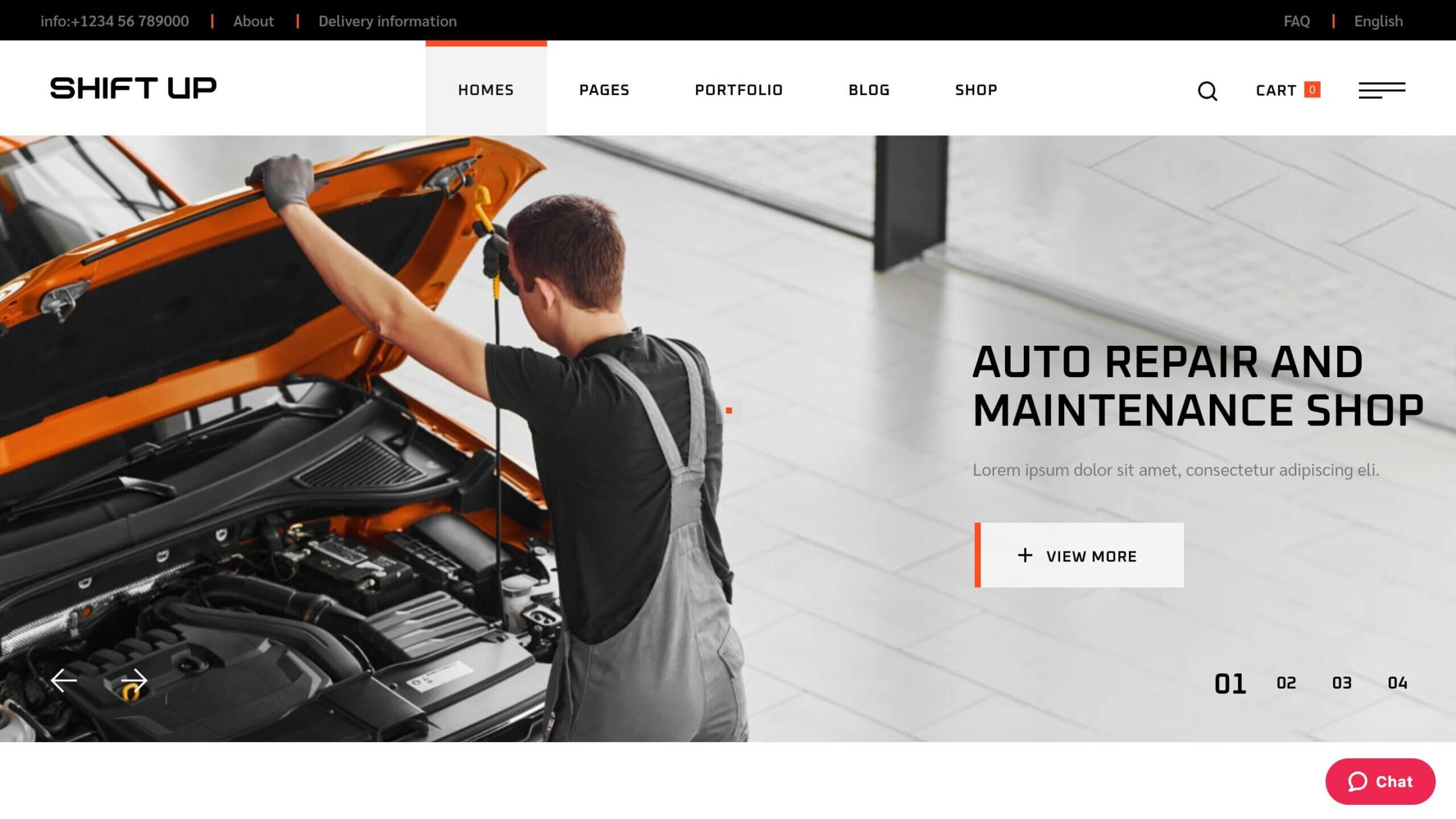 ShiftUp est l'un des meilleurs thèmes WordPress de réparation automobile