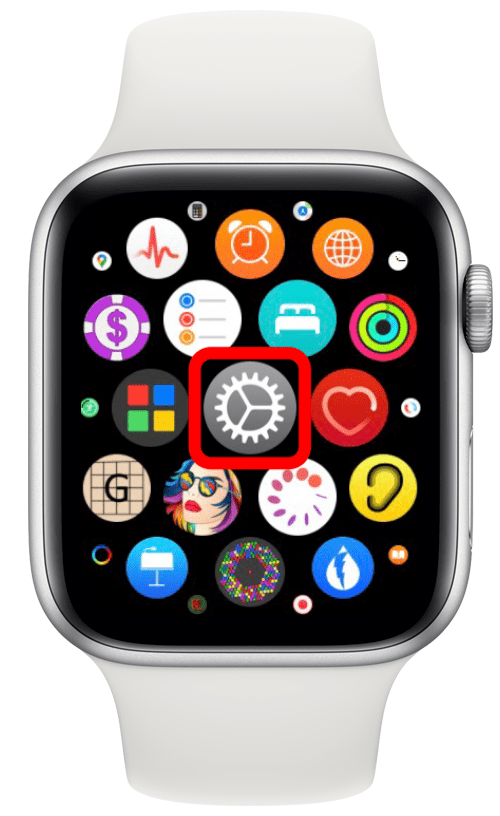 Paramètres sur l'écran d'accueil de l'Apple Watch