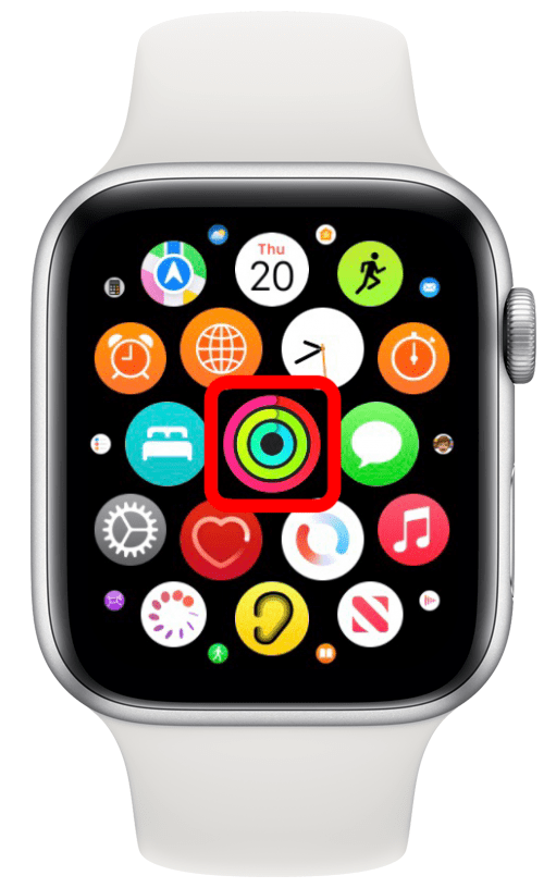Appuyez sur l'application Activité - sonneries d'activité sur Apple Watch