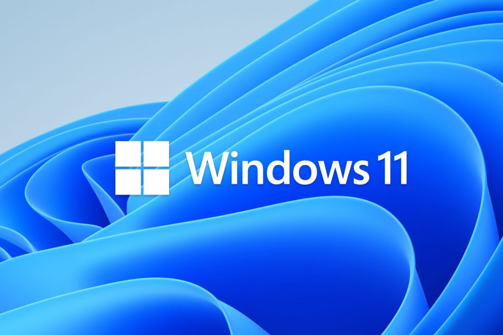 Écran principal de Windows 11 avec surbrillance bleue