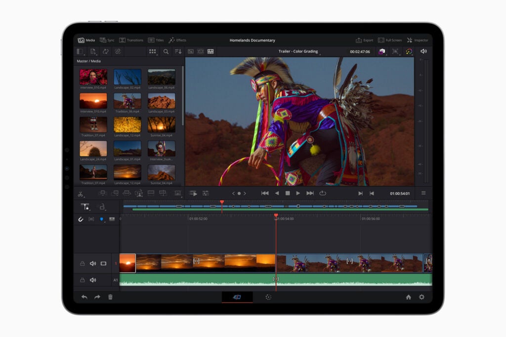 L'Apple iPad Pro M2 (2022) exécutant une application créative. 
