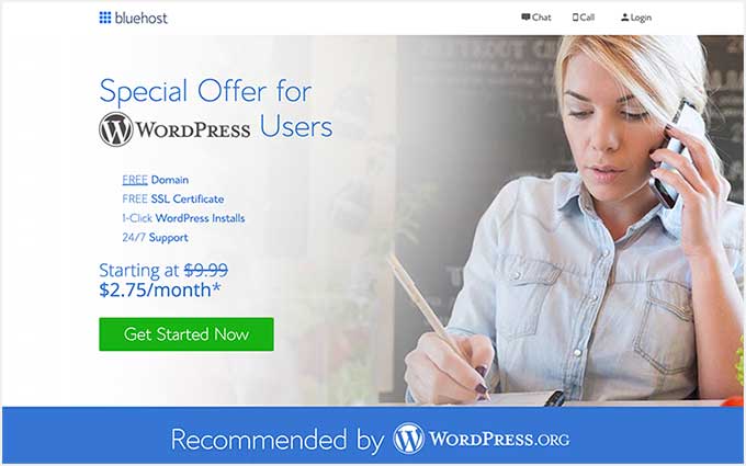 Offre d'hébergement Bluehost WordPress pour les utilisateurs Themelocal