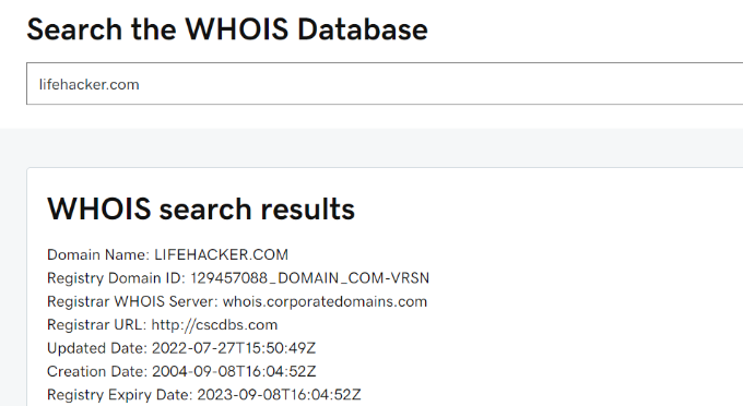 Base de données WHOIS