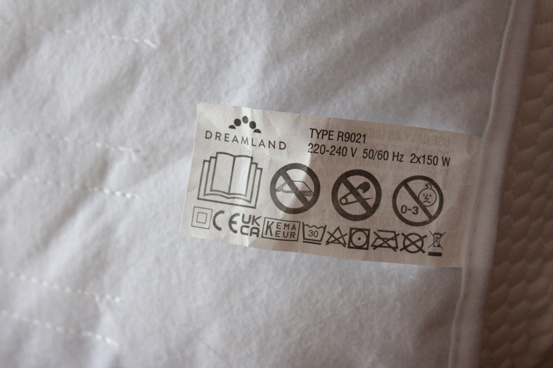 Instructions de lavage du chauffe-matelas Dreamland Scandi Sherpa