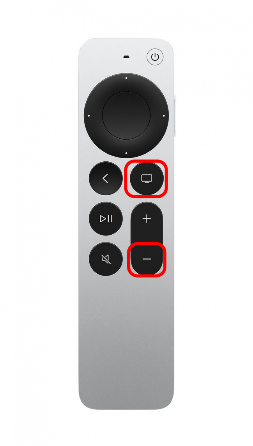 En même temps, maintenez enfoncés le bouton TV et le bouton Volume bas pendant environ cinq secondes.