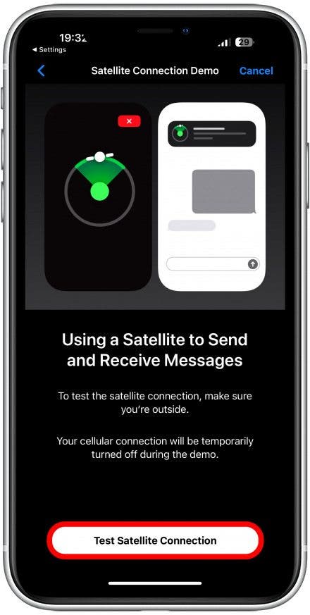 Vous allez maintenant pouvoir tester votre connexion satellite.