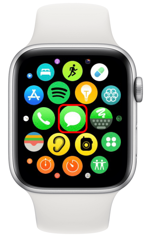 Sur votre Apple Watch, ouvrez l'application Messages.