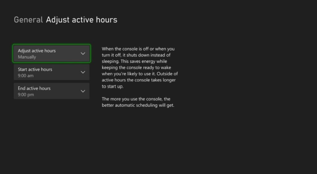 Paramètres Xbox Active House