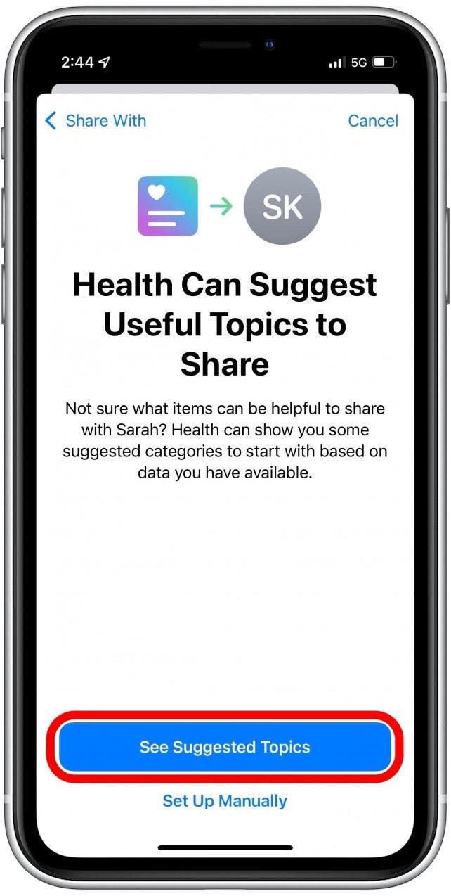 partage de données d'application de santé iPhone