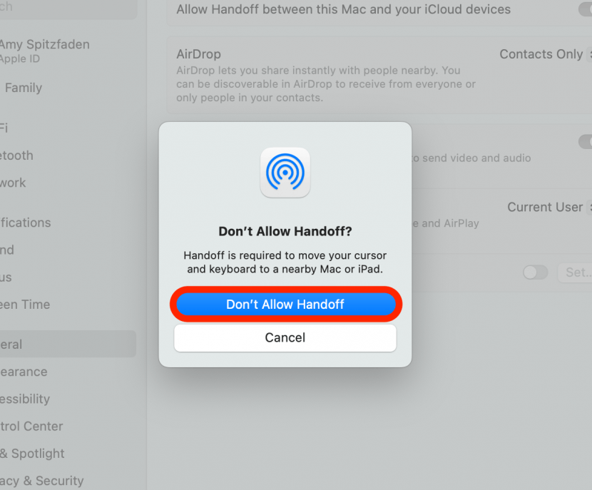 cliquez sur ne pas autoriser le transfert comment dissocier l'iphone du mac