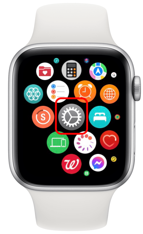 appuyez sur l'application Paramètres sur Apple Watch