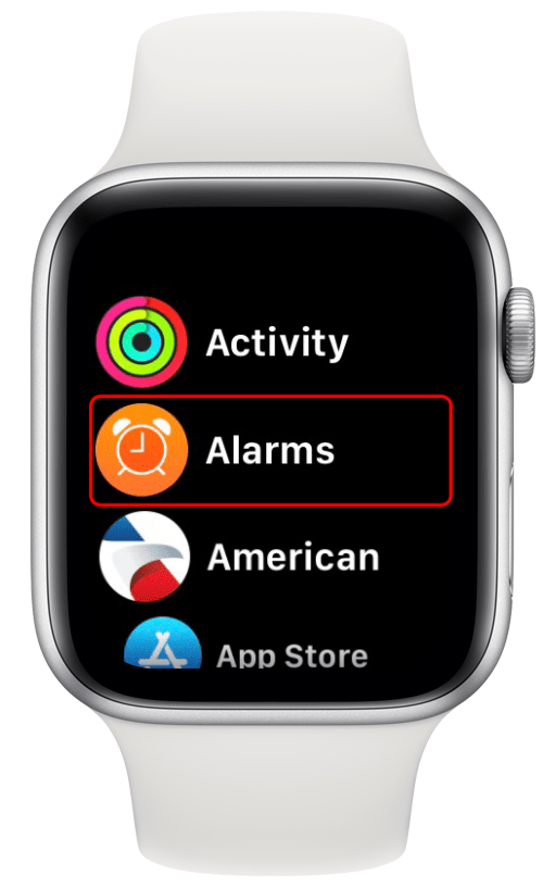 Sur votre Apple Watch, appuyez sur Alarmes.