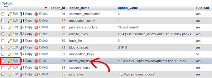 Cliquez sur l'option Activate_Plugins