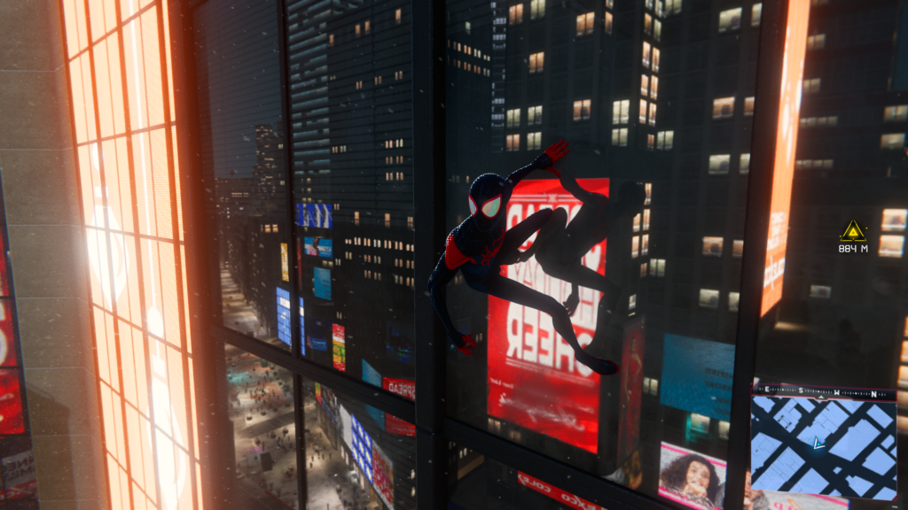 Une image animée d'une scène d'un jeu de Spider Man