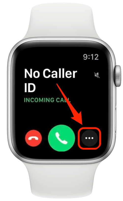 Appuyez sur l'icône des trois points pour transférer l'appel d'Apple Watch vers l'iPhone