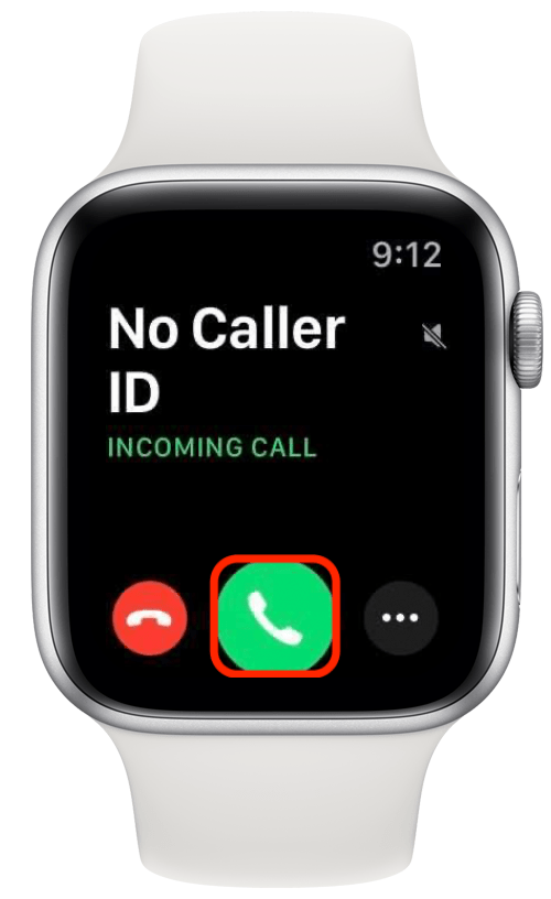 Appuyez sur le bouton vert du téléphone pour répondre sur votre Apple Watch