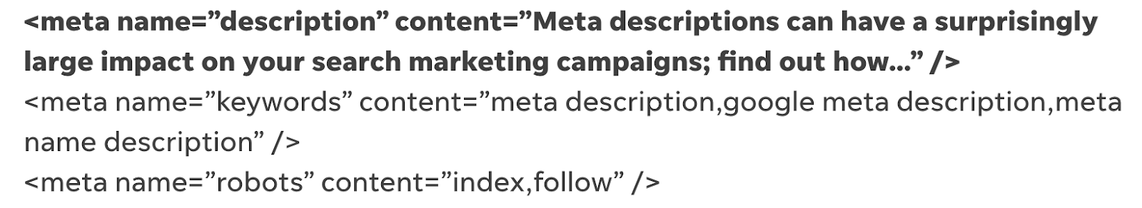 exemple de méta description en HTML