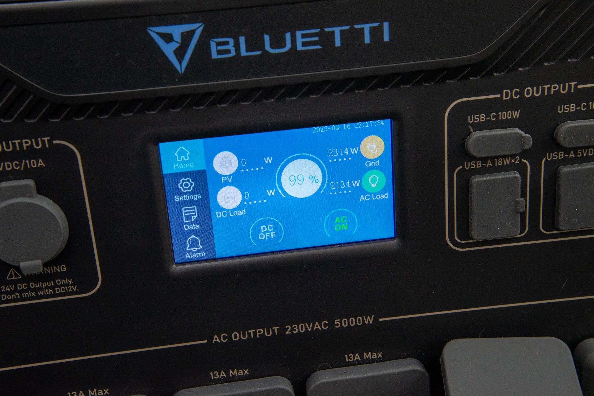 Écran Bluetti AC500 + B300S Accueil Batterie de secours