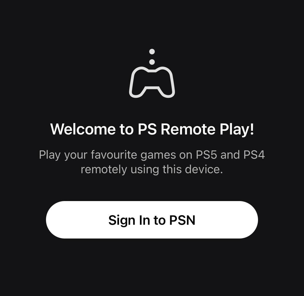 Connectez-vous à l'application PS5