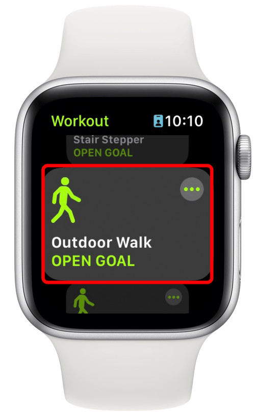 Sélectionnez Outdoor Run ou Outdoor Walk en fonction de votre entraînement et commencez votre randonnée.