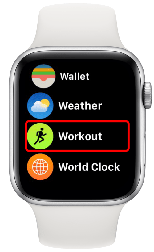 Avant de commencer votre randonnée ou votre marche, ouvrez l'application Workout sur votre Apple Watch.