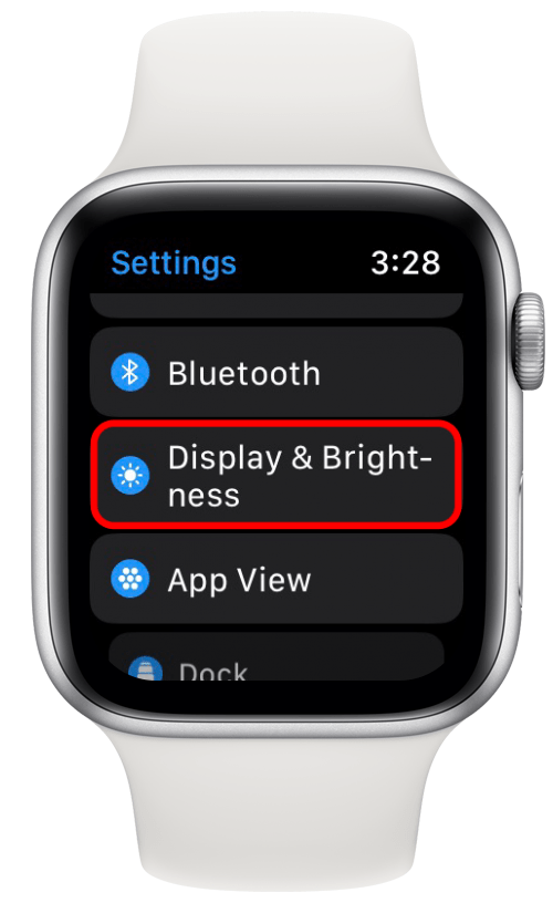 appuyez sur l'affichage et la luminosité comment garder le cadran de l'Apple Watch toujours allumé