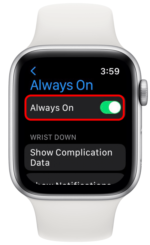 activer toujours la façon de garder l'écran de l'Apple Watch allumé